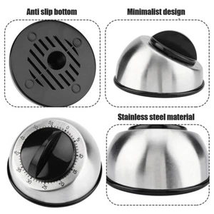 Stainless Steel 60 Minutes Mechanical Wind Up Time Reminder Countdown Timer - Picture 1 of 7