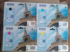 Oryginalne wkłady atramentowe Epson T7021 T7022 T7023 XL do Epson WorkForce Pro - Zdjęcie 1 z 7