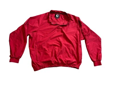 Chaqueta de golf Footjoy para hombre XL roja cuarto a presión cintura cortavientos pulóver Foto 1 de 4