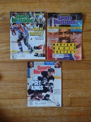 Lot Of 3 Sports Illustrated Magazine Wayne Gretzky Edmonton/ LA/Magic/Montana  - Image 1 of 4