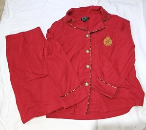 Ralph Lauren klassischer rot/haltbar karierter JERSEY STRICK Pyjama Set KRONE Gr. M - Bild 1 von 6