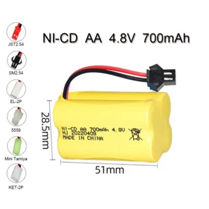 4.8V 700mAh Ni-Cd AA Battery Pack Rechargeable Many Plug For Remote Control Car - Picture 1 of 14