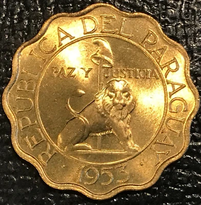 HIGH GRADE UNC/BU 1953 PARAGUAY 25 CENTIMOS COIN-OCT310 - Image 1 of 2