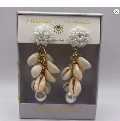 Глаза конфеты Лос-Анджелес морской раковины жемчуг серьги новый - Изображение 1 из 4