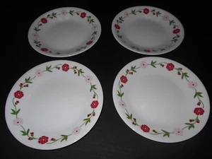 Corelle "Spring Pink" Set Of 4 Appetizer Plates (6.75") Bread and Butter - Picture 1 of 3