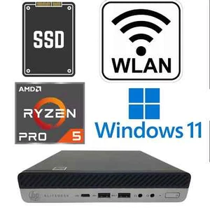 HP 705 G5 Mini PC AMD Ryzen 5 Pro 3400GE WLAN 8/32GB RAM 256GB/1TB NVME SSD USFF - Zdjęcie 1 z 24