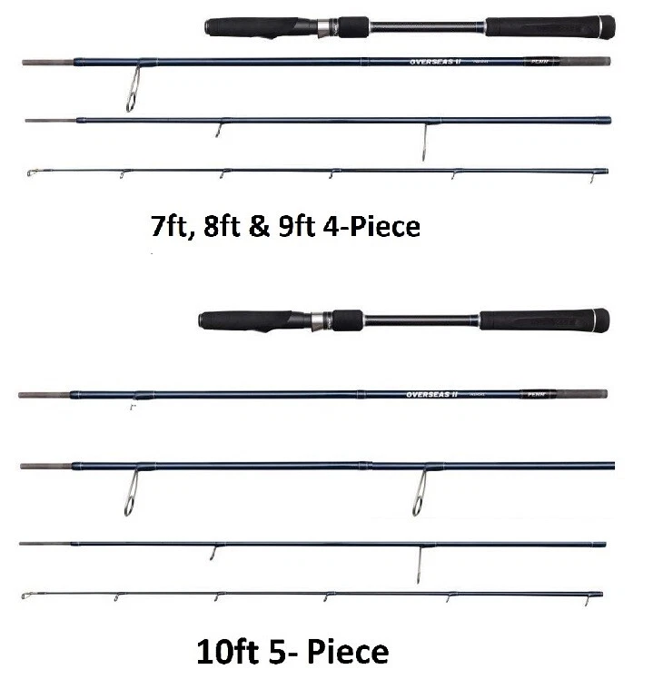 Cañas giratorias de viaje Penn Overseas LL en tierra 7 ft, 8 ft, 9 ft o 10 ft + estuche de viaje Foto 1 de 1