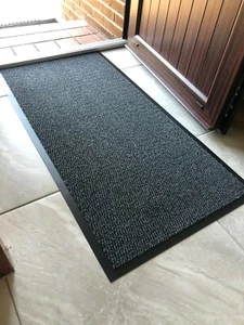 Grey Barrier Mat 60 x 120 Anti Slip Rubber Back Runner Washable Doormat - Picture 1 of 7