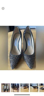 Jimmy Choo Gilbert Glittered Pumps with Iridescent Blue Heels - image 1 of 4