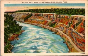Postal de la Gran Garganta del Río Niágara Cataratas del Niágara c1950 - Imagen 1 de 2