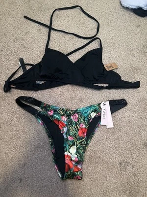Conjunto de bikini Victorias Secret rosa floral de 2 piezas para mujer talla S/M Foto 1 de 4