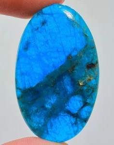 35 Ct 4X23X37 mm Natural Translucent Neon Apatite Oval Cabochon Gemstone HN-35 - Picture 1 of 1