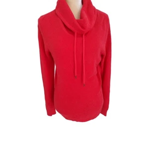 Lauren Ralph Lauren Pullover Wasserfallausschnitt korallenrot Pulli Waffelstrick Large - Bild 1 von 16