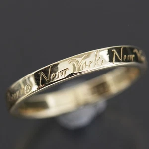 TIFFANY&Co. Notes Narrow Ring US 4.75 18K Yellow Gold Newly Polished 6340A - Picture 1 of 6