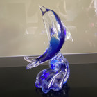 Delfin Dekofigur blau/transparent aus Glas – Sammlerfigur Fische & Wassertiere