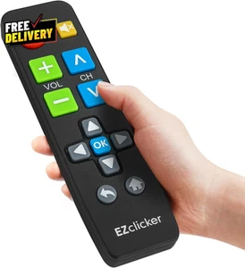 Big Button Universal TV Remote Black Simple Easy to Use Great for Seniors Works - Picture 1 of 7