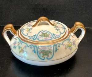 Antique Early 1900s Noinville Haviland Limoges Porcelain Sugar Bowl & Lid MINT - Picture 1 of 16