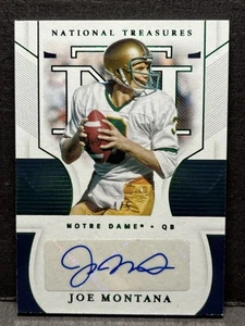 Joe Montana Auto 2021 National Treasures Signature Green /5 Notre Dame Irish - Bild 1 von 3
