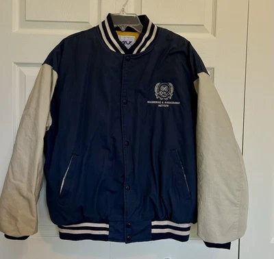 Chaqueta de bombardero aislada vintage MV Sport General Motors con logotipo "GM" ~ talla XL Foto 1 de 4