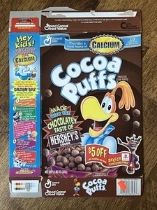Caja de cereales General Mills Cocoa Puffs 1999 - cupón PlayStation Crash Bandicoot - Imagen 1 de 2