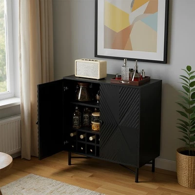 Sideboard Buffet Wine Cabinet with Adjustable Shelves for Living Room 2/4 Doors - Image 1 of 4