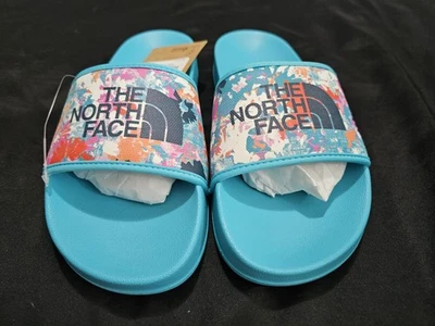 The North Face Youth Base Camp Slide III Slip On Unisex Sandals 7 Logo Teal - Image 1 of 4