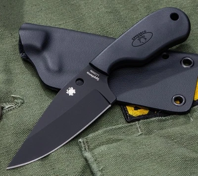 SPYDERCO SUBWAY BOWIE FIXED KNIFE LC200N STEEL FRN HANDLE & SHEATH FB48PBBK - Image 1 of 4