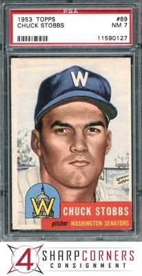 1953 TOPPS #89 CHUCK STOBBS SENATORS PSA 7 - Image 1 of 4