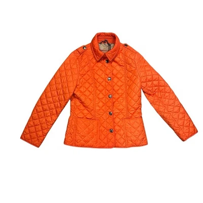 Abrigo chaqueta acolchada para mujer Burberry Brit naranja forro a cuadros Nova talla 4 pequeño Foto 1 de 4