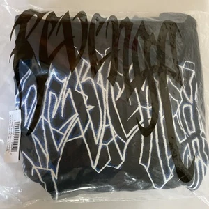 REVENGE Lightning Anarchy Cropped Hoodie Black/Blue Medium Made in USA - Picture 1 of 6