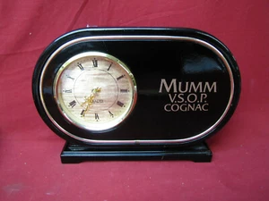 Vintage Mumm V.S.O.P. Cognac Bar Black & Gold Clock - Picture 1 of 9