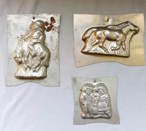 Vintage Cowboy Pferd Kinder Schokoladenformen Trio - Bild 1 von 5