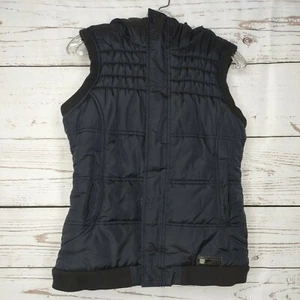 Burton Dryride Black Button Up Puffer Vest Grey Lined Warm Men's Size Med Used   - Picture 1 of 12