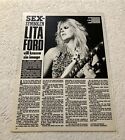 LITA FORD 1985 RUNAWAYS Clipping Poster Swedish Music magazine Okej 1980s