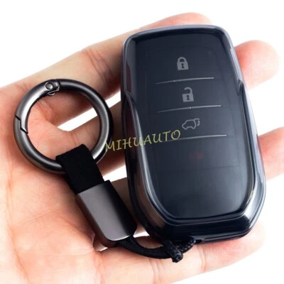 Transparent Black Smart Key Chain Cover Case For Toyota Mirai Hilux Venza Tundra - Image 1 of 4