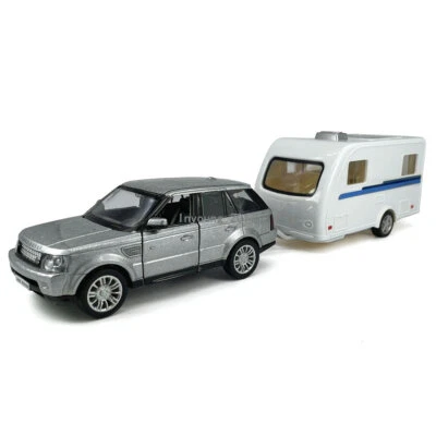 1:36 Land Rover Range Rover with Motorhome Trailer Model Diecast Toy Vehicle - Image 1 of 4