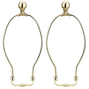 8 Inch Gold Lamp Harp 2 Sets with Finial Metal Lampshade Holder DIY Replacement - Picture 1 of 8