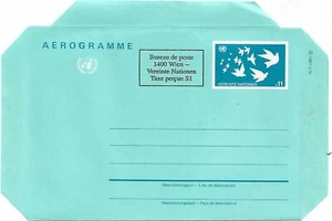 Nations Unidas Aerograma Entero Postal 1987 - Imagen 1 de 1