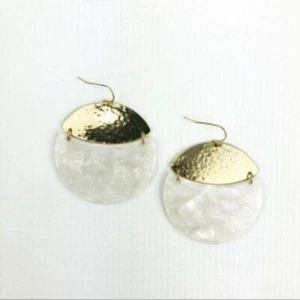 Orecchini a goccia rotondi a forma di mezzaluna in metallo inciso - Foto 1 di 5