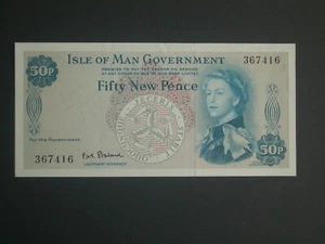 ** 1. Ausgabe "GEF" Stallard Isle-of-Man 50p Banknote ** - Bild 1 von 6