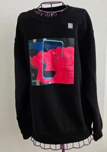 UNIQLO KAWS + WARHOL Sweatshirt UT Collection 2024 Black NEW Kids Size 13 - Picture 1 of 7