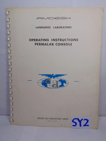 VINTAGE AMDESK LANGUAGE LABORATORY BOOK PERMALAB CONSOLE OPERATING AMERICAN DESK Cover
