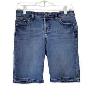 Style & Co Premium Jeans Denim Bermuda Shorts Embroidered Size 6P