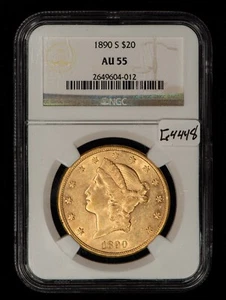 1890-S G$20 Liberty Head Gold Double Eagle - NGC AU 55 - SKU-G4448 - Picture 1 of 6