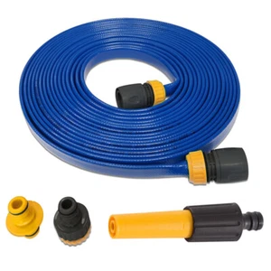 15/30M Flat Food Grade Water Hose Pipe & Connectors for CaravanMotorhome & Boat - Picture 1 of 20