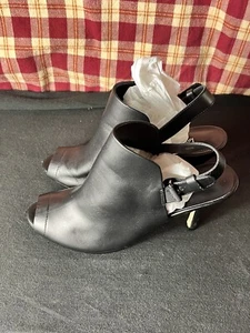 Van Eli mittelhohe Leder-Heels offene Zehenpartie Größe 8,5M - Bild 1 von 4