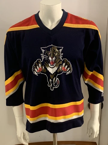 NHL FLORIDA PANTHERS HOCKEY JERSEY BLUE CCM YOUTH SIZE L/XL W/ RALLY TOWEL CLEAN Cover