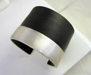 Vintage großes signiertes KIKKO breites Sterlingsilber Horn 79,9 Gramm Armreif Armband - Bild 1 von 7