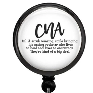 CNA Definición Enfermera ID Badge Carrete Retractable Medical Work ID Card Holder - Imagen 1 de 2