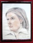 Pencil drawing in frame 30*38 cm - 1954 - Girl